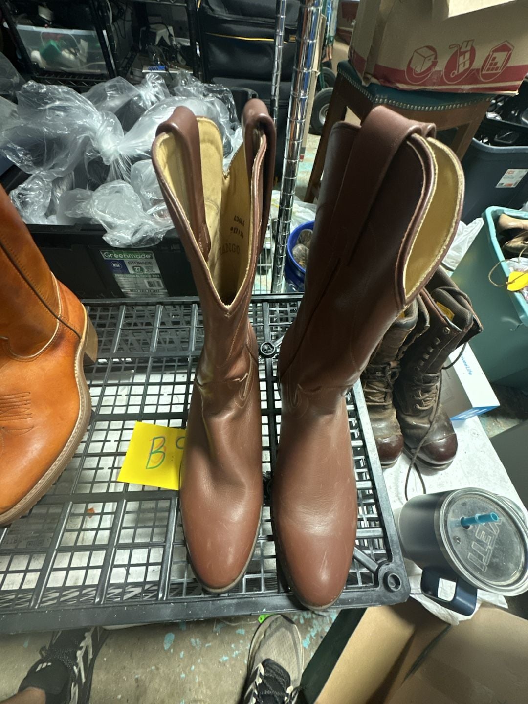 Durango Brown Leather Western Cowboy Boots Size 8.5d